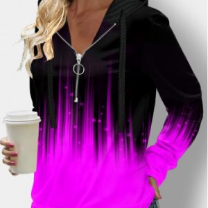Ombre Long Sleeve Quarter Zip Hoodie